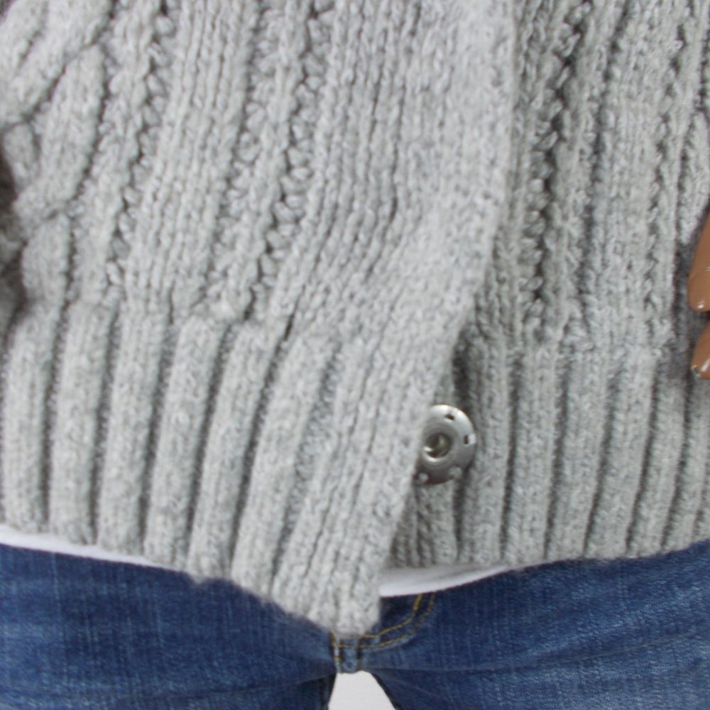 FREE PEOPLE Womens Top L Gray Cardigan Sweater - Picture 7 of 10